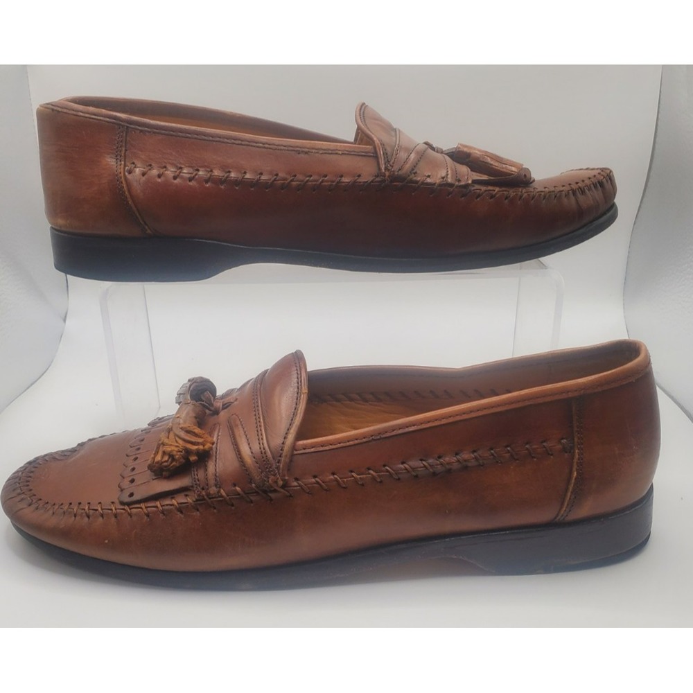 Sandro Moscoloni Men's Size 9 Laser Amb‎ Slip On Brown Loafer Shoes